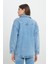 Relaxed Fit Geniş Kesim %100 Pamuk İndigo Jean Denim Gömlek 6