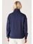 Relaxed Fit Geniş Kesim Dik Yaka Yarım Fermuarlı İçi Polarlı İndigo Sweatshirt 6