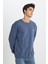 Regular Fit Normal Kesim %100 Pamuk Bisiklet Yaka İçi Polarlı Bordo Sweatshirt 5