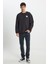 Relaxed Fit Geniş Kesim %100 Pamuk Bisiklet Yaka Şardonlu Antrasit Sweatshirt 2