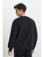 Regular Fit Normal Kesim Bisiklet Yaka Haki Sweatshirt 5