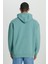 Loose Fit Rahat Kesim %100 Pamuk Kapüşonlu Şardonlu Mint Yeşili Sweatshirt 6