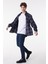 Loose Fit Rahat Kesim Ekose Lacivert Uzun Kollu Gömlek 3