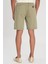 Regular Fit Normal Kesim %100 Pamuk Normal Bel Haki Chino Şort 6