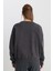 Relaxed Fit Geniş Kesim Bisiklet Yaka %100 Pamuk Antrasit Sweatshirt 5