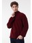 Regular Fit Normal Kesim Dik Yaka Yarım Fermuarlı Bordo Polar 1