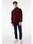 Regular Fit Normal Kesim Dik Yaka Yarım Fermuarlı Bordo Polar 4