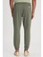 Regular Fit Normal Kesim Normal Bel Dar Paça Haki Jogger Pantolon 6