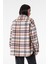 Oversize Fit Geniş Kesim Ekose Krem Pembe Şardonlu Uzun Kollu Gömlek 5