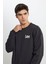 Regular Fit Normal Kesim %100 Pamuk Bisiklet Yaka Antrasit Sweatshirt 3