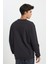 Regular Fit Normal Kesim %100 Pamuk Bisiklet Yaka Antrasit Sweatshirt 4