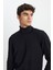 Regular Fit Normal Kesim %100 Pamuk Balıkçı Yaka Lacivert Tirko Kazak 5