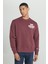 Regular Fit Normal Kesim Bisiklet Yaka Şardonlu Bordo Sweatshirt 4