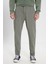 Slim Fit Dar Kesim Normal Bel Haki Esnek Jogger Pantolon 3