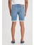 Slim Fit Dar Kesim Yüksek Bel 5 Cepli Mavi Jean Kot Şort 5