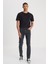 Slim Fit Dar Kesim Normal Bel Dar Paça Rider Siyah Jean Kot Pantolon 2