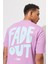 Loose Fit Rahat Kesim %100 Pamuk Bisiklet Yaka Pembe Tişört 5