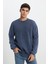 Loose Fit Rahat Kesim Bisiklet Yaka %100 Pamuk Turuncu Sweatshirt 1