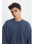 Loose Fit Rahat Kesim Bisiklet Yaka %100 Pamuk Turuncu Sweatshirt 5