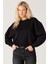 Relaxed Fit Geniş Kesim %100 Pamuk Siyah Sweatshirt 2