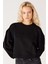 Relaxed Fit Geniş Kesim %100 Pamuk Siyah Sweatshirt 3