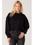 Relaxed Fit Geniş Kesim %100 Pamuk Siyah Sweatshirt 4