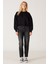 Relaxed Fit Geniş Kesim %100 Pamuk Siyah Sweatshirt 6