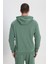 Regular Fit Normal Kesim Kapüşonlu Yeşil Sweatshirt 5