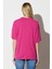 Oversize Fit Rahat Kesim %100 Pamuk Bisiklet Yaka Fuşya Tişört 7