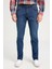 Regular Fit Normal Kesim Düşük Bel Dar Paça Mavi Texas Tapered Jean Kot Pantolon 4