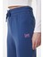 Loose Fit Rahat Kesim Normal Bel Geniş Paça Şardonlu Mavi Sweatpant 3