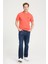 Regular Fit Normal Kesim Polo Yaka %100 Pamuk Mercan Rengi Tişört 3