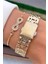 MRD11504 Altın Renk Kadın Kol Saati Bileklik Hediyeli 4