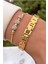 MRD11447 Altın Renk Çelik Kordon ve Kasa Kadın Kol Saati Bileklik Hediyeli 4