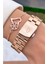 MRD11653 Rose Gold Renk Büyük Kasa Kadın Kol Saati Bileklik Hediyeli 4