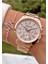 MRD12203 Rose Gold Renk Kadın Kol Saati Bileklik Hediyeli 1