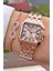 MRD11572 Rose Gold Renk Çelik Kordon Kadın Kol Saati Bileklik Hediyeli 3