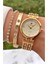 MRD11440 Altın Renk Çelik Kordon ve Kasa Kadın Kol Saati Bileklik Hediyeli 5