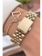MRD11638 Altın Renk Kadın Kol Saati Bileklik Hediyeli 3