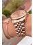 MRD11828 Rose Gold Renk Çelik Kordon Kadın Kol Saati Bileklik Hediyeli 2