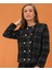 Siyah-Beyaz Ekoseli Buklet Şanel Kışlık Kumaş Blazer Ceket 4