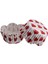 Cupcake Kalıbı Pet Kapsül Dalgalı Kek Kalıbı 65 x 38 mm x 100 Adet - Beyaza Kırmızı Kalp Desenli 1