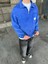 Yıkamalı Polo Yarım Fermuarlı Yaka Oversize Sweatshirt Mavi 3