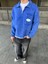 Yıkamalı Polo Yarım Fermuarlı Yaka Oversize Sweatshirt Mavi 5