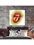 Rolling Stones Rock Music Mick Jagger Dil Çıkaran Kırmızı Dudak Kare Kanvas Tablo 1