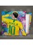 Brezilyalı Futbolcu Neymar Football Sokak Sanatı Grafiti Kare Kanvas Tablo 2