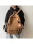 Moda Kadın Sırt Çantası Saf Renk Şerit Harajuku Okul Çantası Genç Lüks Kız Sırt Çantası Kadın Sevimli Bagkpack-B (Yurt Dışından) 2