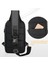 Rahat Erkek Göğüs Çantası Oxford Kumaş Su Geçirmez USB Crossbody Göğüs Çantası Açık Seyahat Omuz Çantası Gri (Yurt Dışından) 3