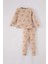Kız Bebek Pijama Takımı Desenli Bisiklet Yaka Uzun Kollu Fitilli Kaşkorse Üst Uzun Kollu Alt D7169A524WN 1