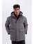 Slim Fit Dar Kesim Şişme Mont Kapüşonlu Fermuarlı Çift Cepli A3489AX24WN 3